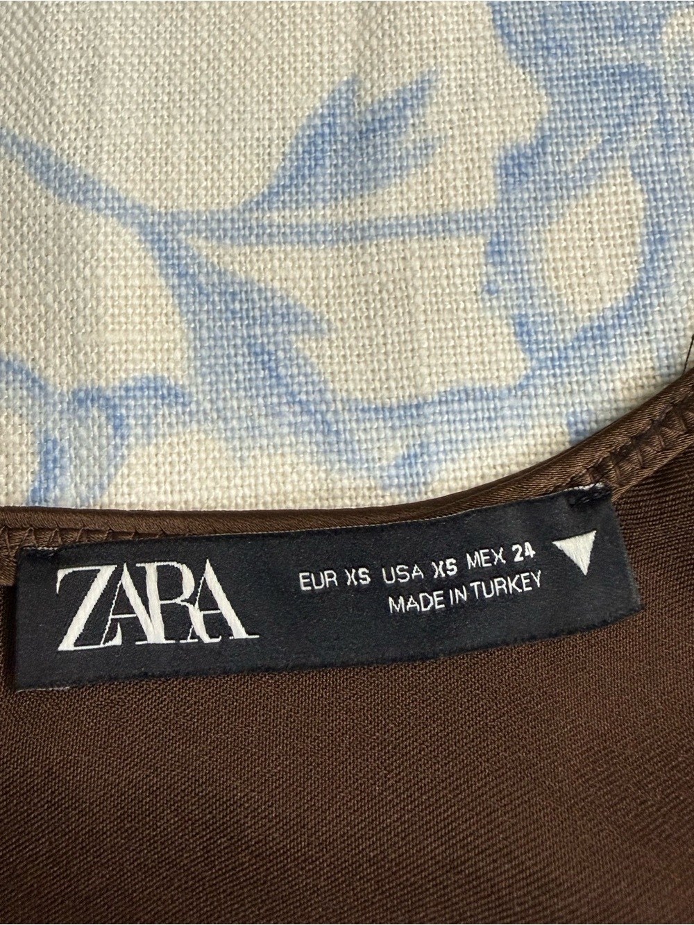 ZARA Brown Crewneck Top with Branded Tag